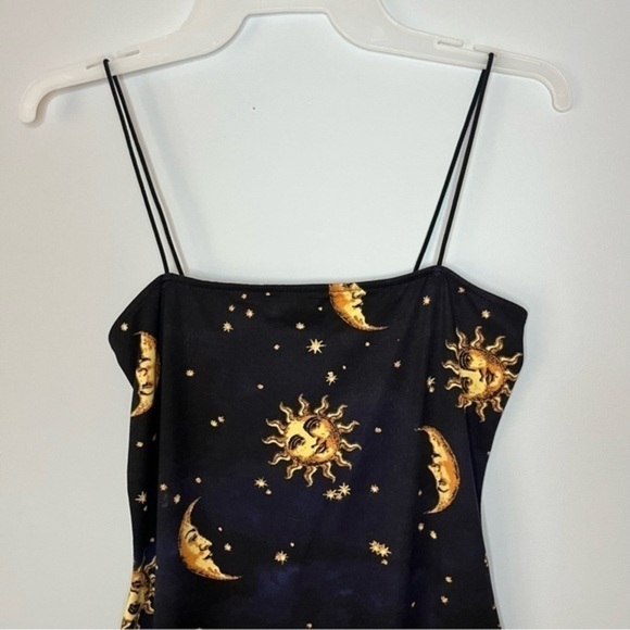 Bear Dance Celestial Gold Sun And Moon Bungee Strap Cami Mini Dress Size Small - Picture 4 of 15